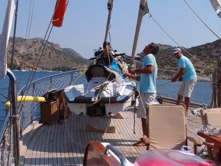 This  beautiful Deluxe Gulet is 24 m, and for 8 Guests it has 3 crew