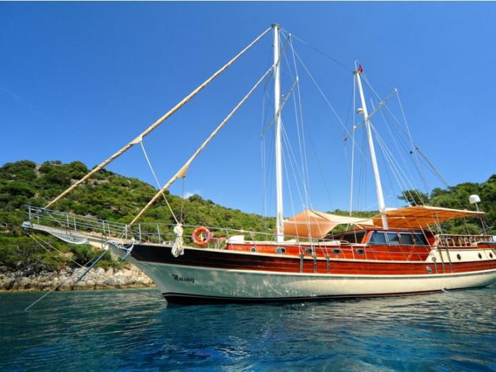 Private Gulet for charter in Fethiye, Turkey for up to 8 guests.