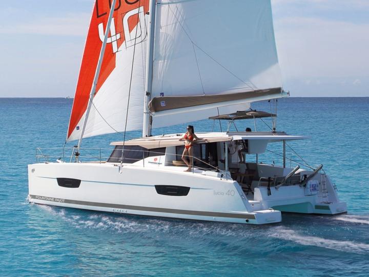 Charter a catamaran in Athens, Greece - a perfect vacation trip on a boat for up to 8 guests.