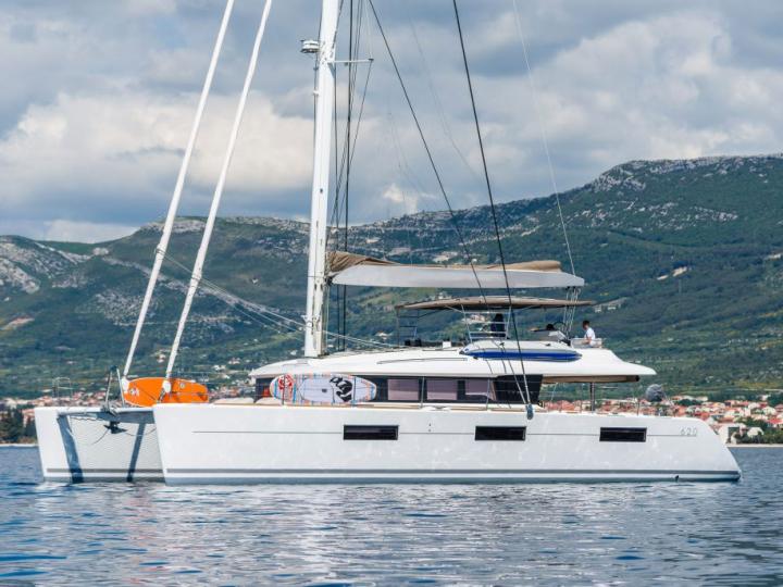 Charter a catamaran in Split, Croatia - the OPAL boat for rent for 10 guests.