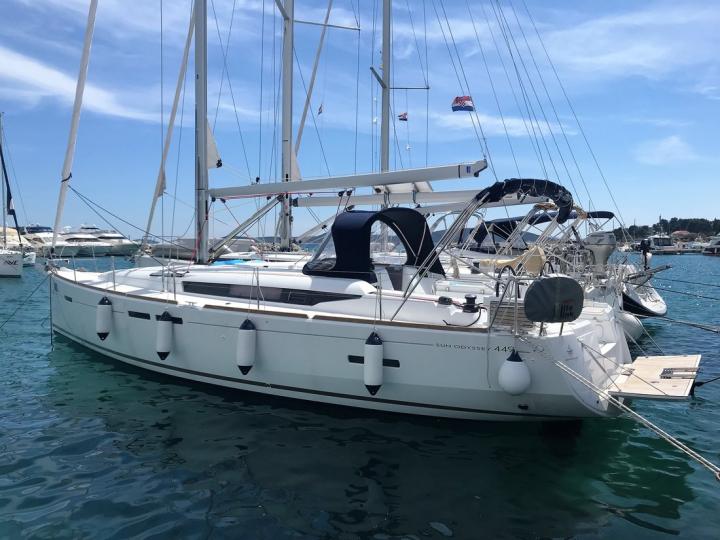Discover sailing aboard the 44ft HALLYDAY boat for rent in Vodice, Croatia - a 4 cabins yacht charter.